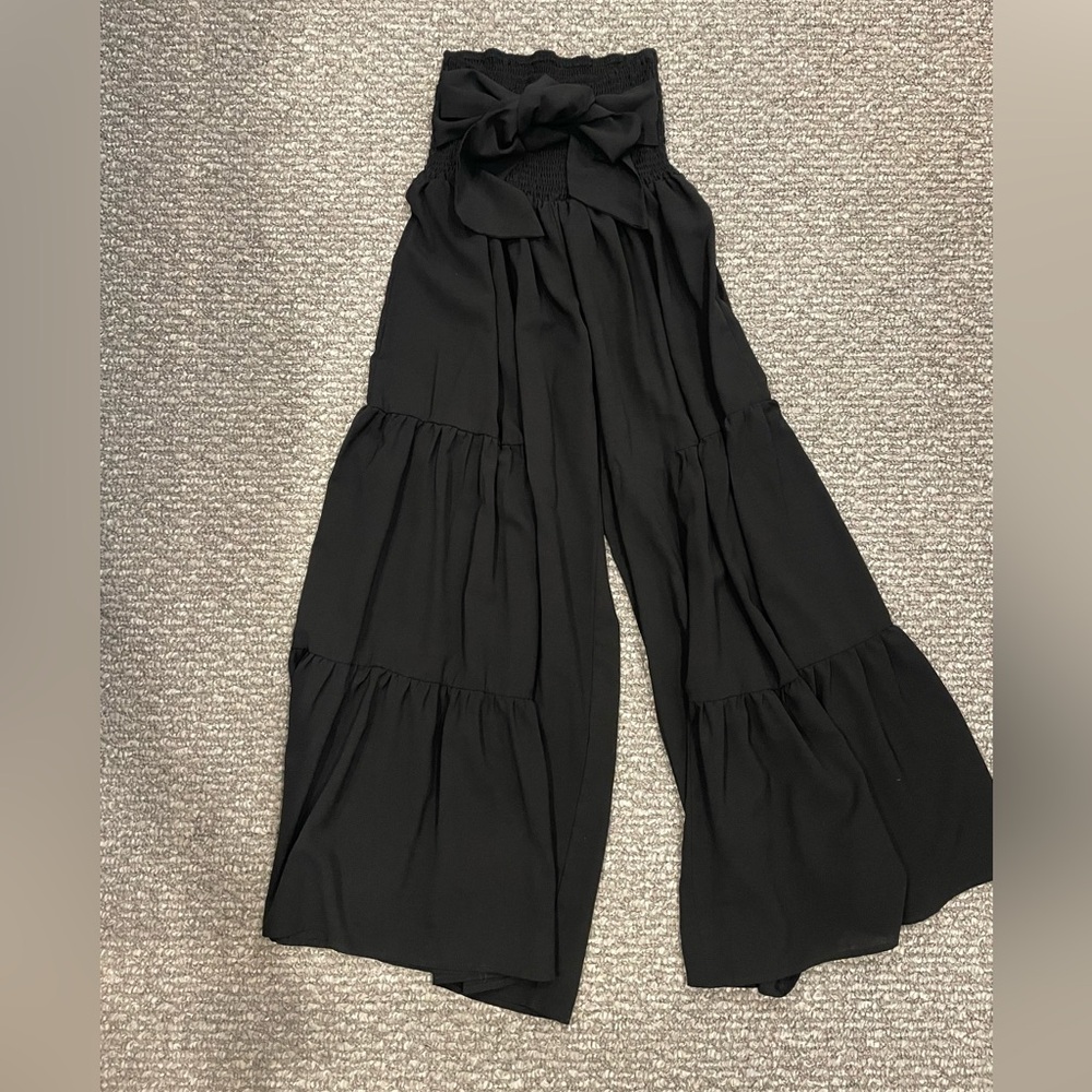 Womens Black Flowy Dress Pants